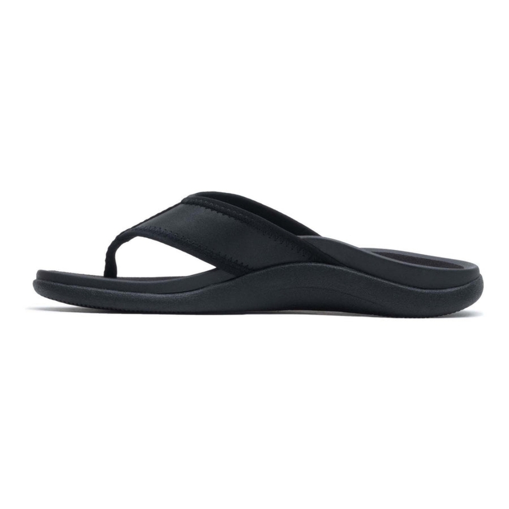 ABEO Black Women's Leather Maddie Flip-Flops - Picture 4 of 12